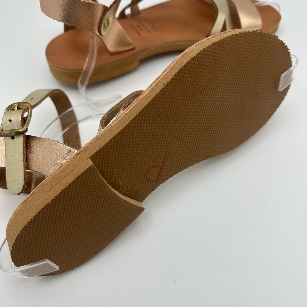 Iris Hand Made Greek Genuine Leather Sandals Size EU 37 Tan, Gold, Rose Gold - Picture 7 of 7